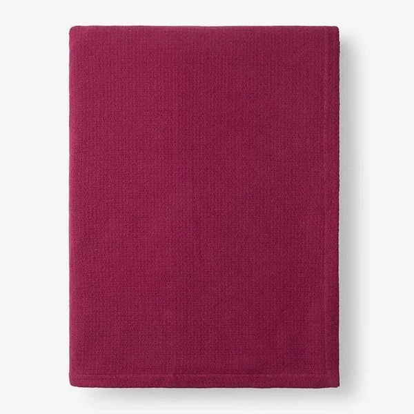 Cotton Weave Blanket - Raspberry - Pink - Size Queen, The Company Store