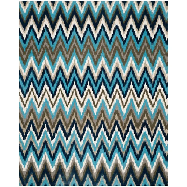 Safavieh Cedar Brook CDR145B 5& Round Teal, Red Rug