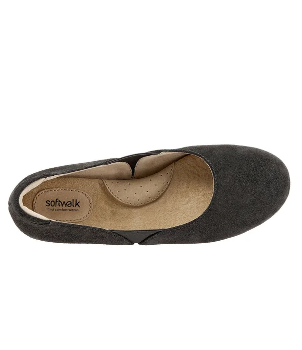 SoftWalk Women's Norwich Ballet Flat - Graphite, 6
