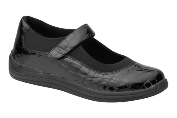 Drew Rose - Women's Mary Jane - Black Croc 8.5 W