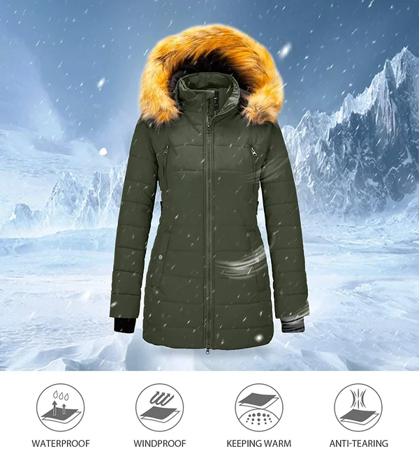 Women's Warm Winter Coat Teal Blue - Small