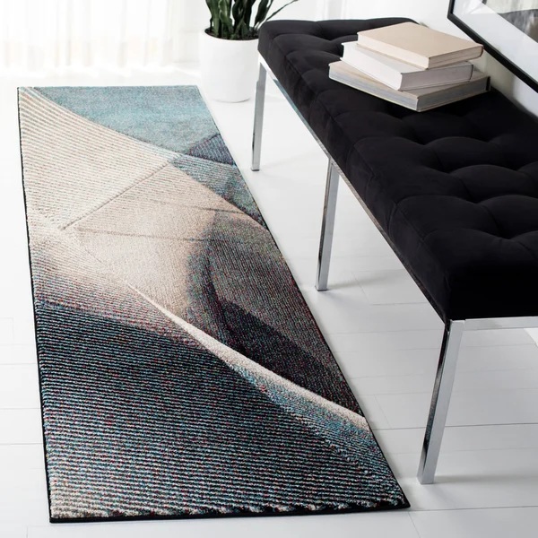 Safavieh Hollywood Rug Collection HLW715Q - Grey, Red - 2&-3x22 x 8&