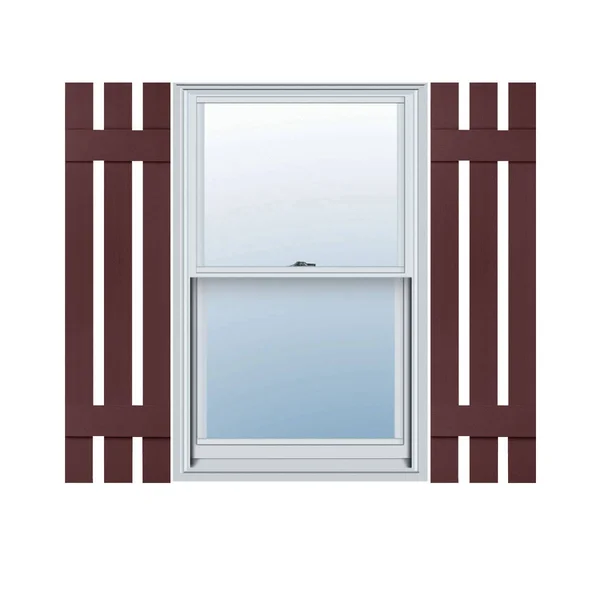 12 inchw x 39 inchh Mid-America Vinyl - Standard Size Three Board Spaced Shutters, w/Installation Shutter-Lok&s & Matching Sc