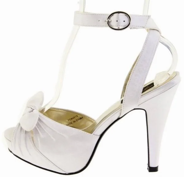 Pin Up Couture BETTIE-04, 4 1/2 inch Retro Satin Sandal - Ivory 9