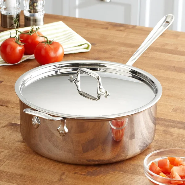 All-Clad Stainless Steel 6 qt Deep Saute Pan with Lid