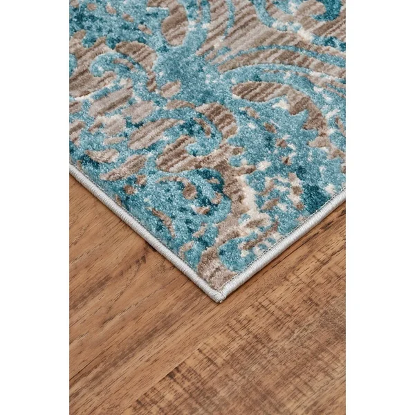 Feizy Keats 3475F Aqua 6&7x22 x 9&6x22 Area Rug