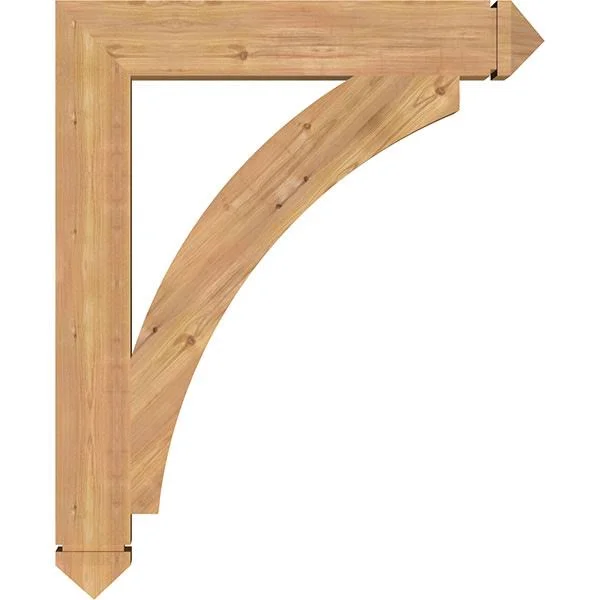 Ekena Millwork 5 1/2x22W x 36x22D x 44x22H Thorton Arts & Crafts Smooth BRACKET, Western Red Cedar