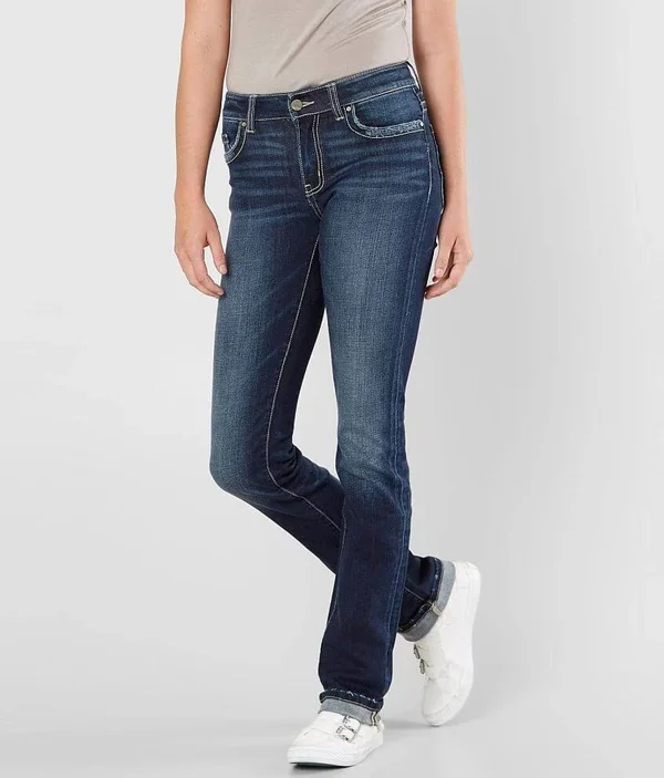 Bke Stella Straight Stretch Jean - Blue 22/31, Women's