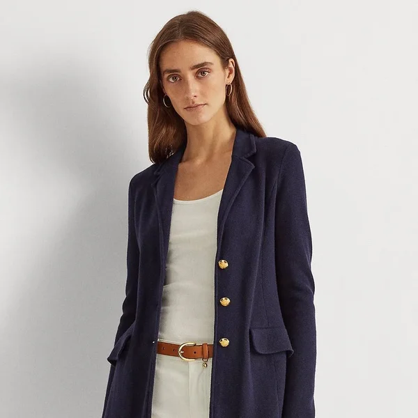 Lauren Ralph Lauren Women's Sweater Knit Blazer - Lauren Navy - XL