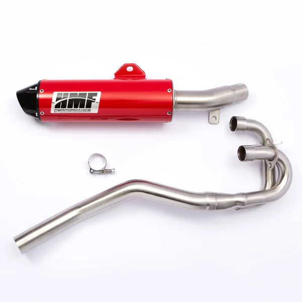 HMF Racing Brushed Performance Full System Exhaust for Honda TRX 400EX 99-14 End Cap- Turn-Down-Black