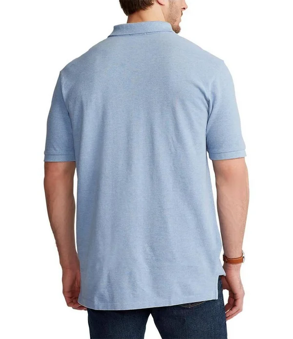 Polo Ralph Lauren Big Tall Classic-Fit Short-Sleeve Cotton Mesh Polo Shirt - Mens, 2XB, Medieval Blue Heather