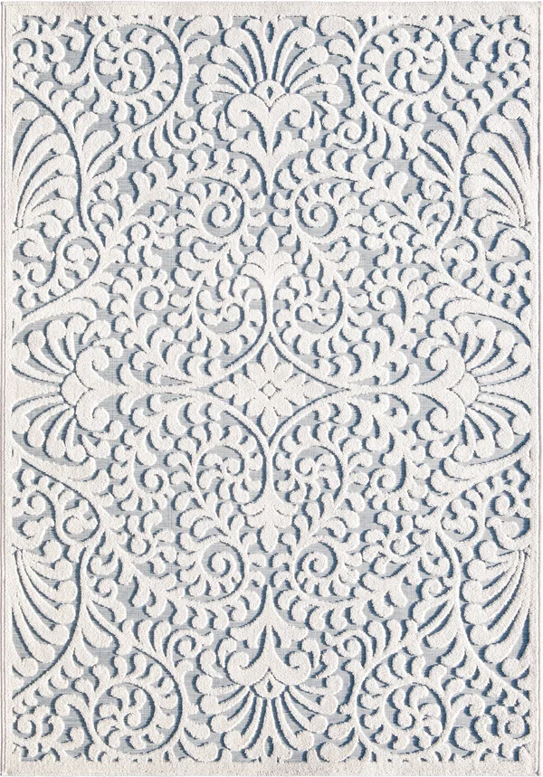 My Texas House Bluebonnets Blue 9 ft. x 13 ft. Indoor/Outdoor Area Rug