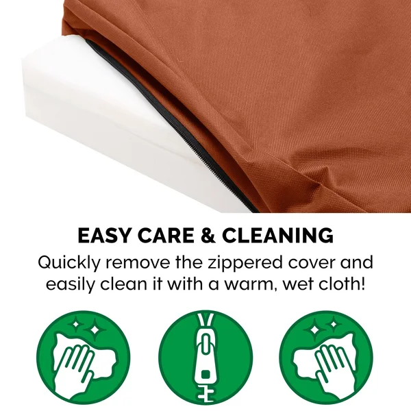 FurHaven Logo Indoor/Outdoor Deluxe Full Support Orthopedic Dog Bed - Jumbo Plus, Chestnut