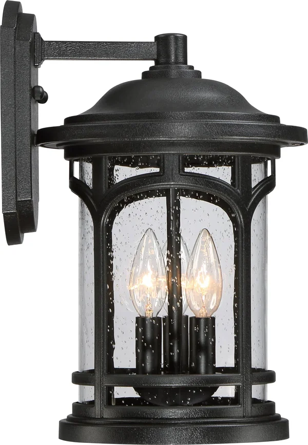 Quoizel - MBH8409K - Three Light Outdoor Wall Lantern - Marblehead - Mystic Black