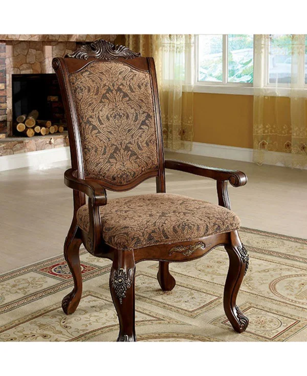Cromwell Traditional Arm Chair, Antiqued Cherry Finish, Set of Two