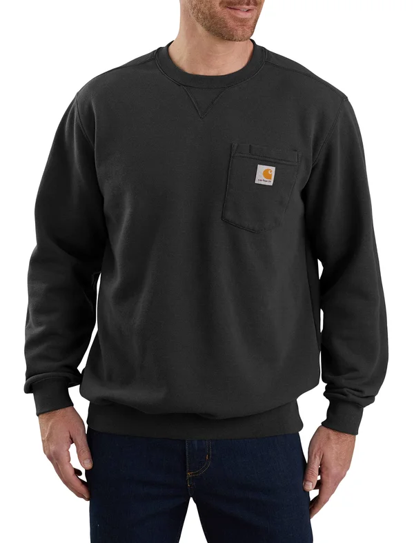 Carhartt Men's Crewneck Pocket Sweatshirt (3XL Black)