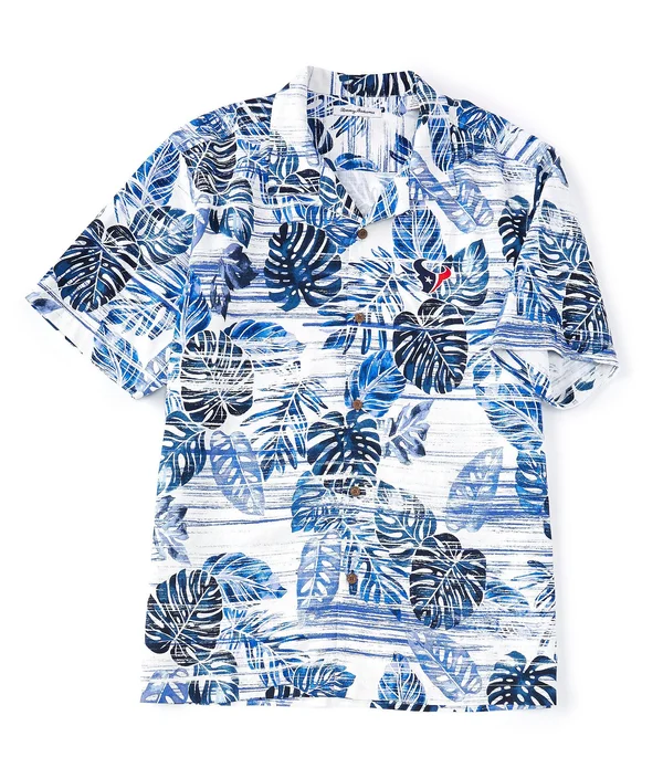 Tommy Bahama Houston Texans Navy Super Fan Camp Button-Up Shirt Size: Extra Large
