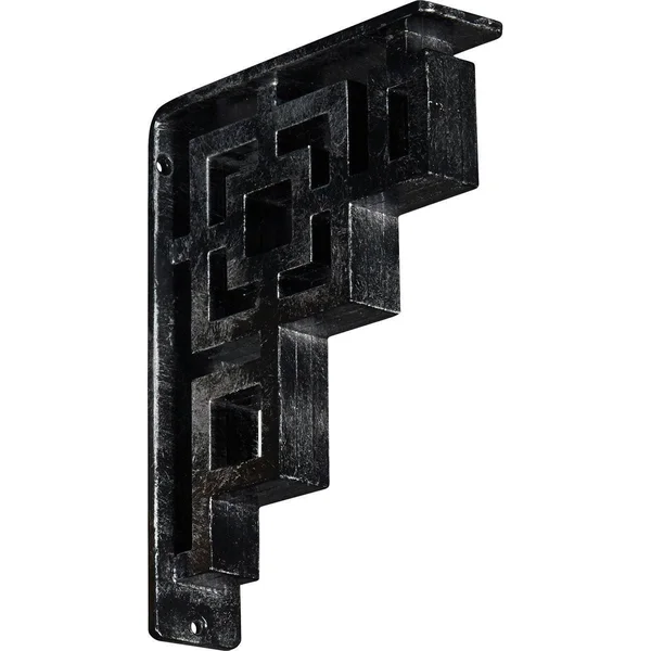 Eris Wrought Iron Bracket Antiqued Silver 2x22W x 7 1/2x22D x 10x22H - (Triple Center Brace)