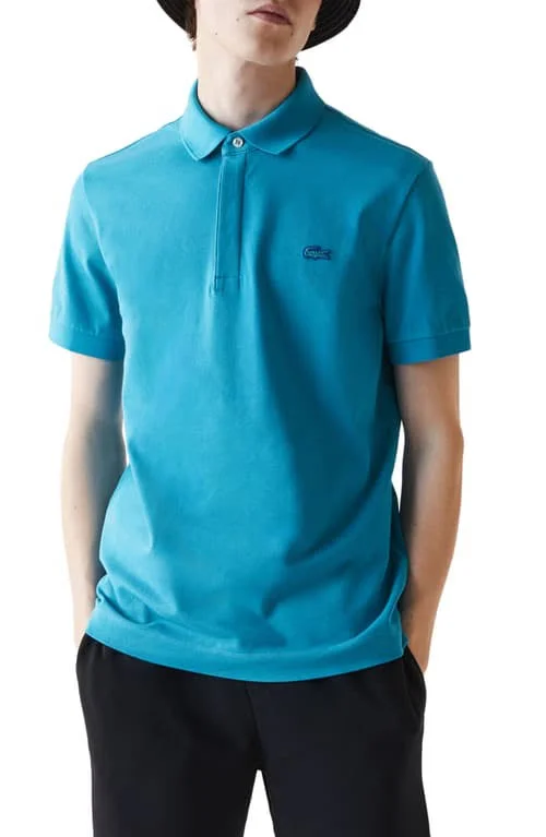 Men's Lacoste Paris Regular Fit Stretch Polo - Size 4 - Blue