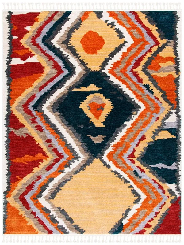 Safavieh Farmhouse 803 Area Rug - Yellow, Red, 5&0x22 x 7&3x22 Rectangle