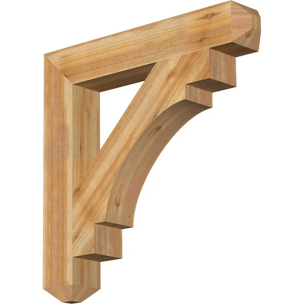 Ekena Millwork BKT06X38X38MRC04RWR 6x22W x 38x22D x 38x22H Merced Craftsman Rough Sawn BRACKET, Western Red Cedar