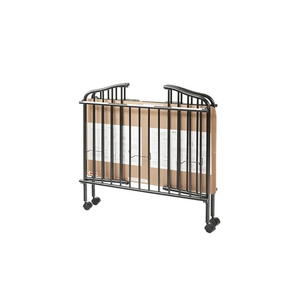 L.A. Baby Portable Mini Crib with Mattress Black
