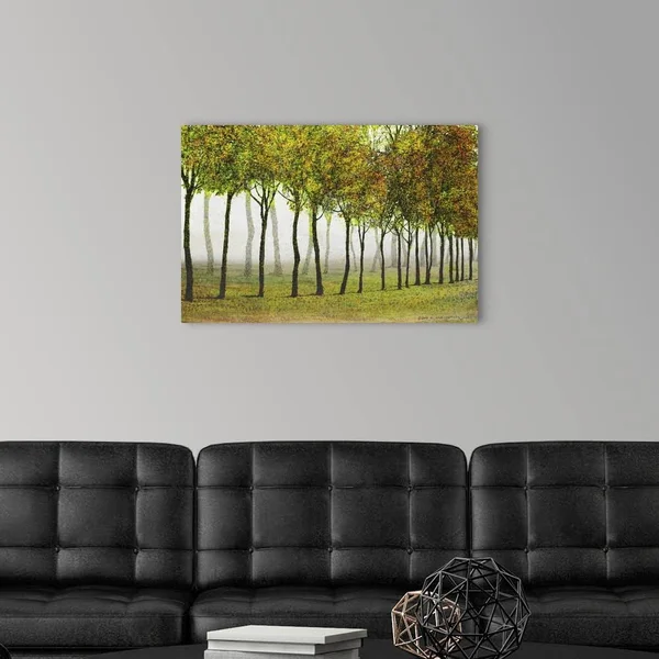 Row Of Trees Green - Large Solid-Faced Canvas Wall Art Print, Great Big Canvas