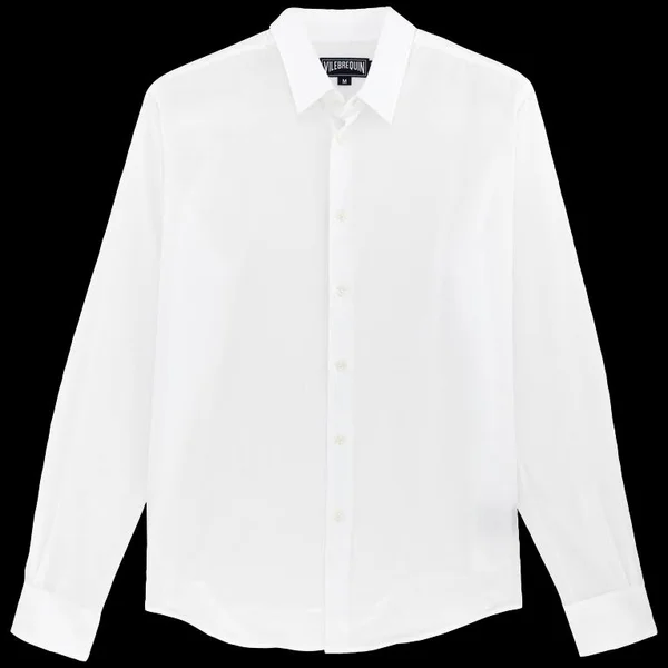 Vilebrequin Solid Cotton Veil Shirt, Caracal - White