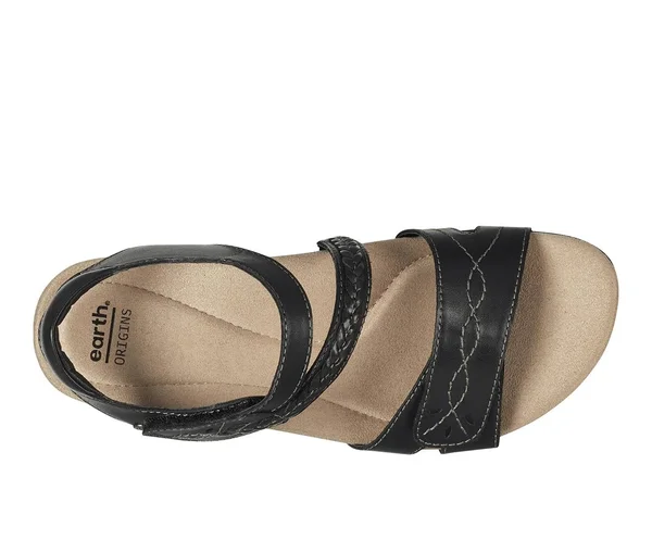 Earth Origins Bria Women's Sandals, Size: 6 Wide, Black