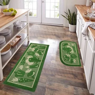 Feller Non-Slip Safety Water Absorbent Soft Green Vegetable Kitchen Mat Gracie Oaks