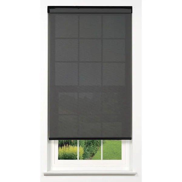 Linen Avenue Cordless 5% Solar Screen Standard Roller Shade, Charcoal 28 W x 78 H