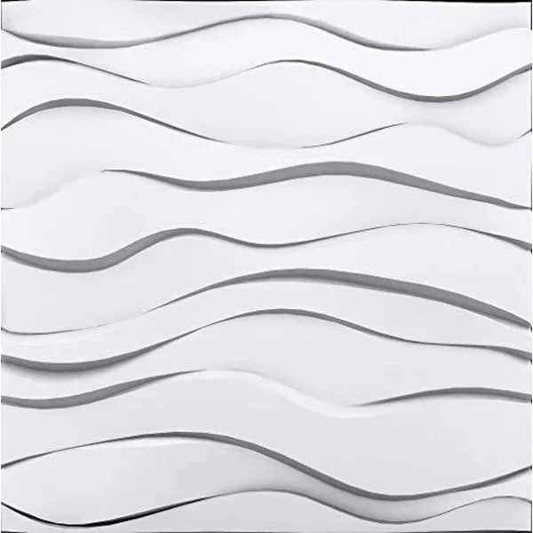 A La Maison Ceilings Zephyr 3/4 in. x 23-1/2 in. x 23-1/2 in. Seamless Foam Glue-Up Wall - White