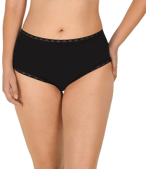 Natori Women's 3-Pack Bliss Cotton Full Briefs - Black Cafe White - Size XXL