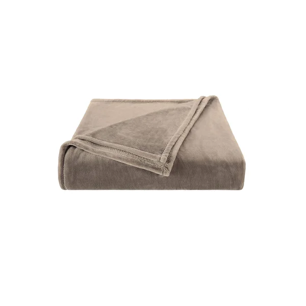 Columbia Super Soft Plush Blanket, Grey, Twin