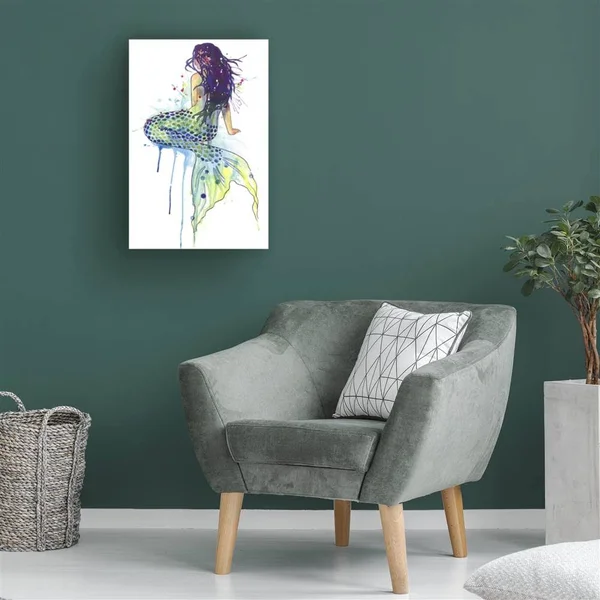 Trademark Fine Art Ic02363-C1624Gg Sam Nagel 'Mermaid Purple Hair' Can