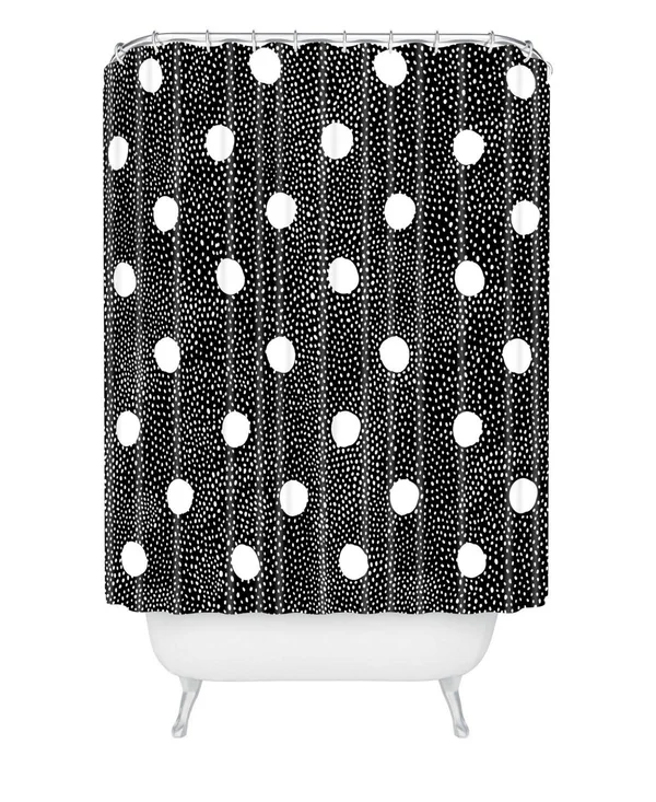 Deny Designs Iveta Abolina Black Polka Shower Curtain - Multi