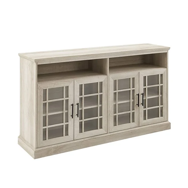 Walker Edison - Classic TV Console for Most Flat-Panel TV&s Up to 65x22 - White Oak