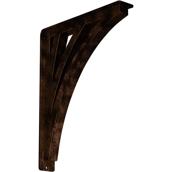 Nevio Wrought Iron Bracket Antiqued Copper 2x22W x 12x22D x 15x22H - (Triple Center Brace)