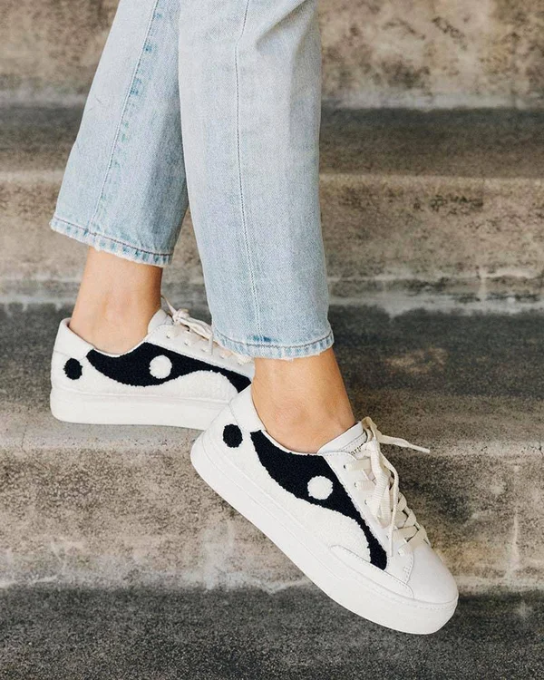 Yin Yang Platform Sneaker Coral, White, 11