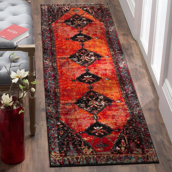 Safavieh Vintage Distressed Boho Hamadan Akife Oriental Rug - 2&3x22 x 18& Runner - Orange/Multi