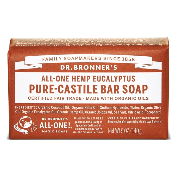 Dr. Bronner&s Magic Soaps Pure-Castile Soap, All-One Hemp Eucalyptus, 5-Ounce Bars ( 6)