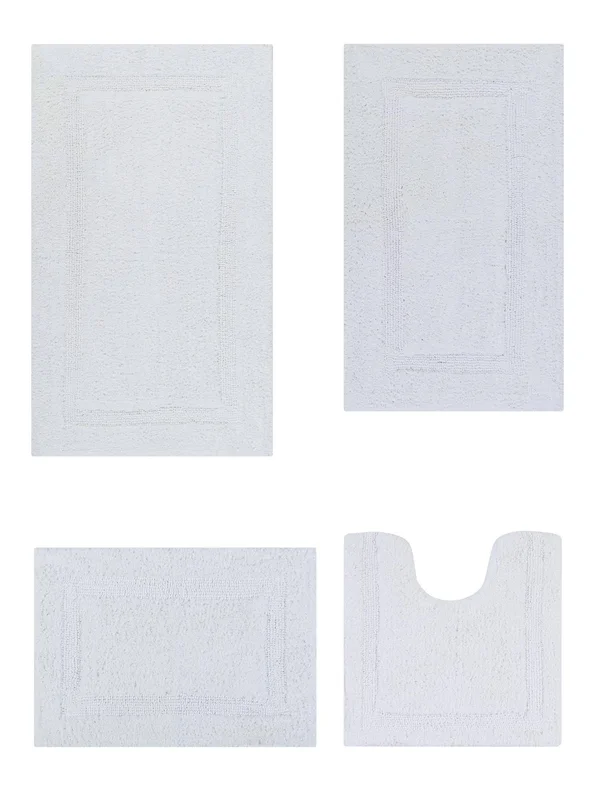 Better Trends Lux Collection Is Ultra Soft - Plush and Absorbent Tufted Bath Mat Rug 100% Cotton in Vibrant Colors, 4 Piece Set