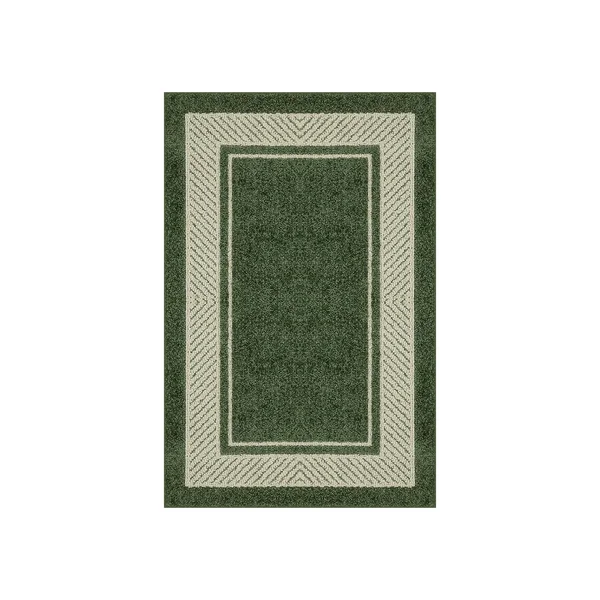 Maples Estate Border Rug, Green, 3x5 ft