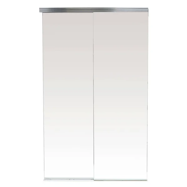 Impact Plus 48 in. x 80 in. Polished Edge Backed Mirror Aluminum Frame Interior Closet Sliding Door with Chrome Trim