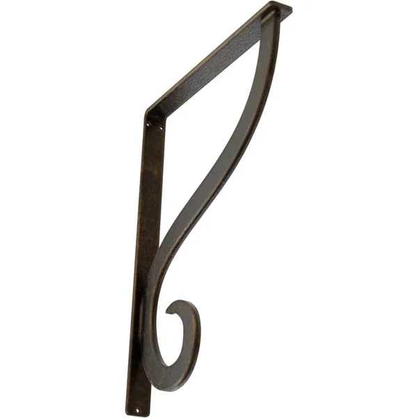 Ashford Wrought Iron Bracket Antiqued Brass 1 1/2x22W x 12x22D x 15x22H - (Single Center brace)