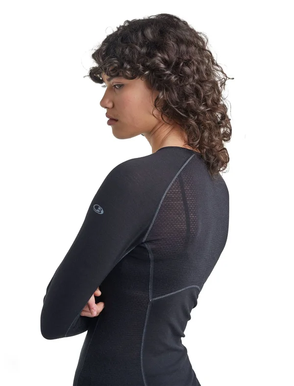 Icebreaker 150 Zone Long-Sleeve Crewe Top - Women's Black - M