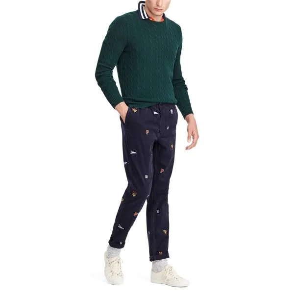 Ralph Lauren Men's Cable-Knit Cashmere Sweater - Size XXL in College Green