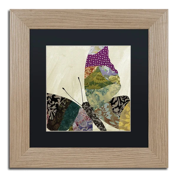 Trademark Fine Art &Butterfly Brocade I& by Color Bakery Framed Graphic Art - Size: 11x22 H x 11x22 W x 0.5x22 D - Mat Color: Bla