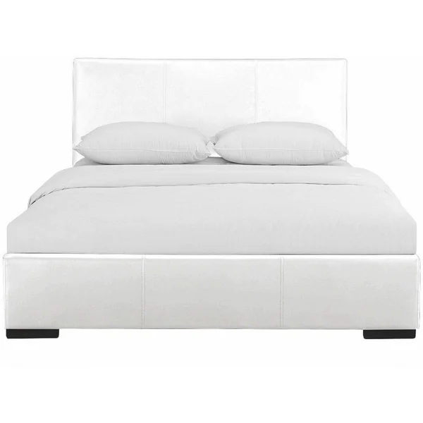 Camden Isle Abbey Bed, King, White, 85.4 x 79 x 34.8 inches
