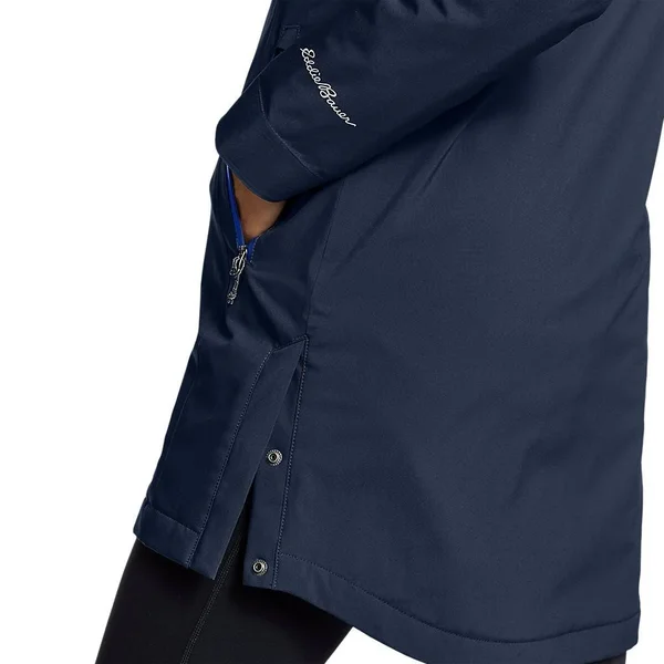 Eddie Bauer Women's Cloud Cap Stretch Insulated Trench Coat - Black - XL